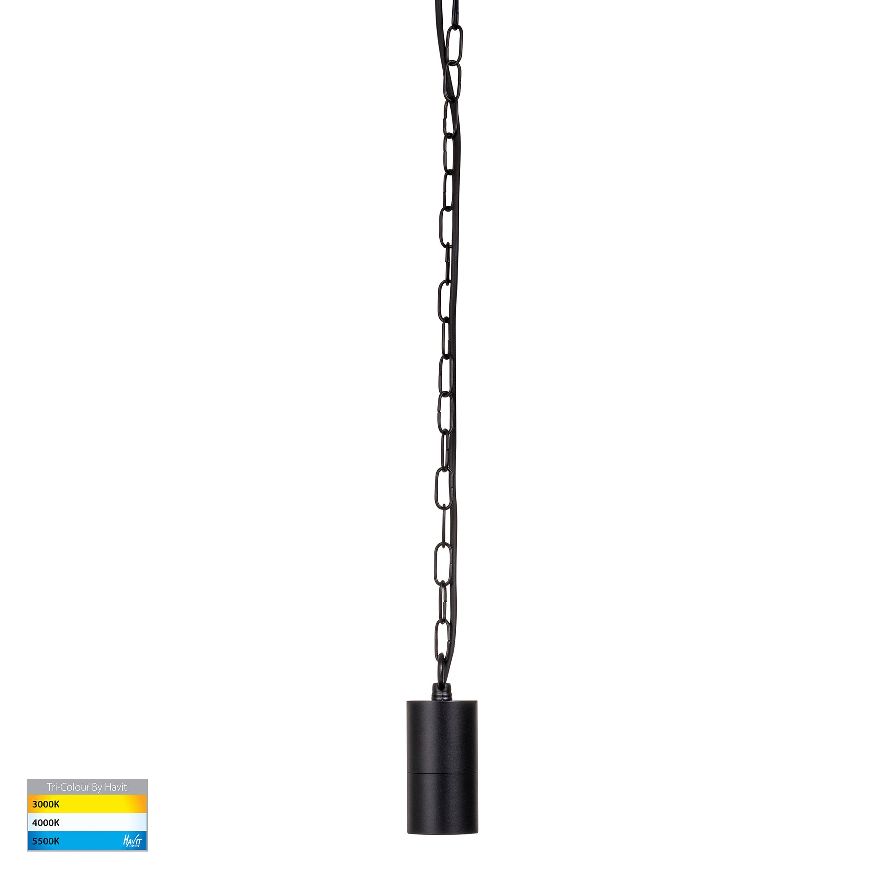 Tivah Solid Brass LED Pendant Light Black Tri Colour - HV5902T-BLK-240V