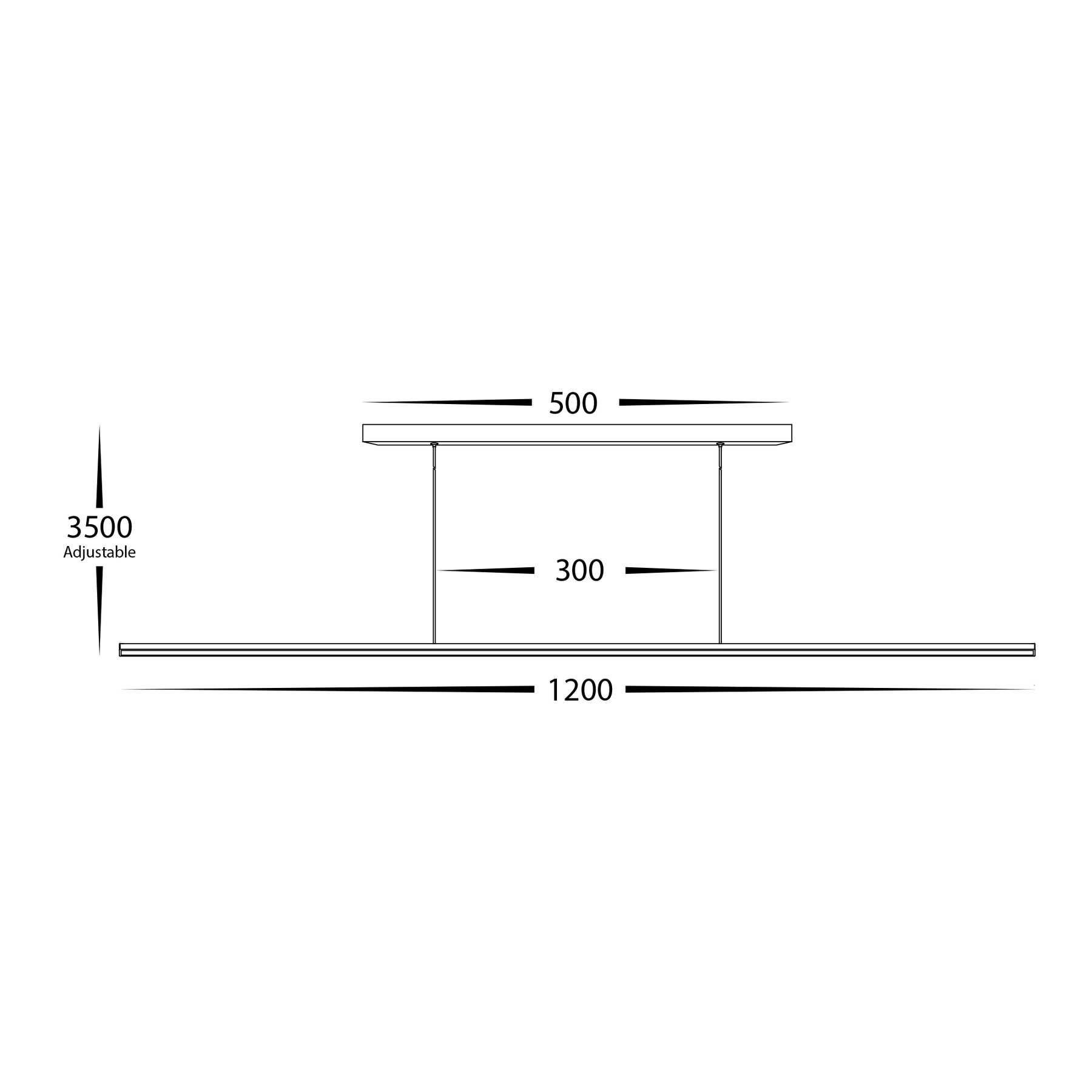 Proline 1200mm Slim LED Pendant Light Aluminium White 40W TRI Colour - HV6005T-WHT