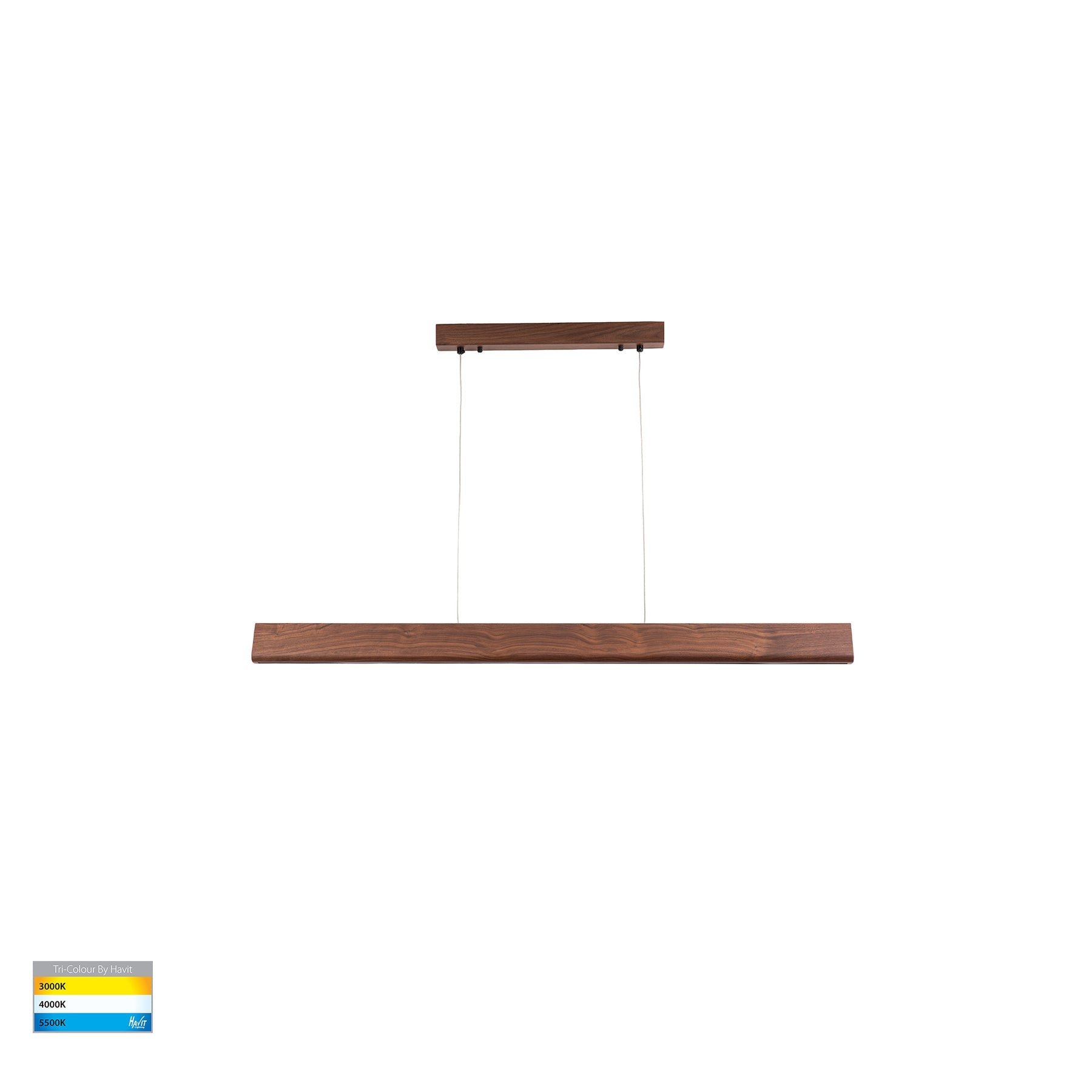 Opex LED 1200mm Linear Pendant 20W Tri Colour Walnut - HV6013T