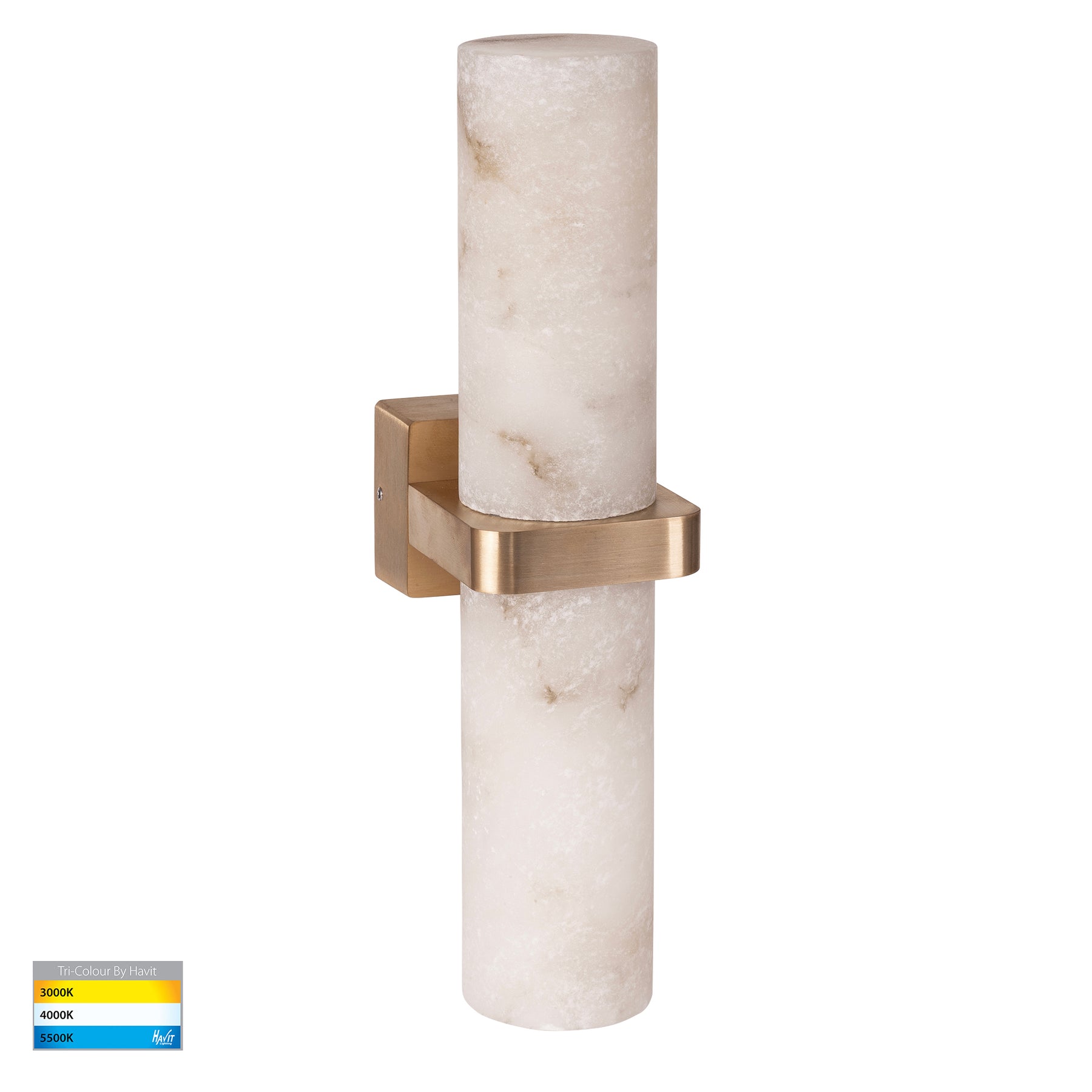 Albast LED Up & Down Wall Light 9W 2CCT Brass - HV8079T-BR
