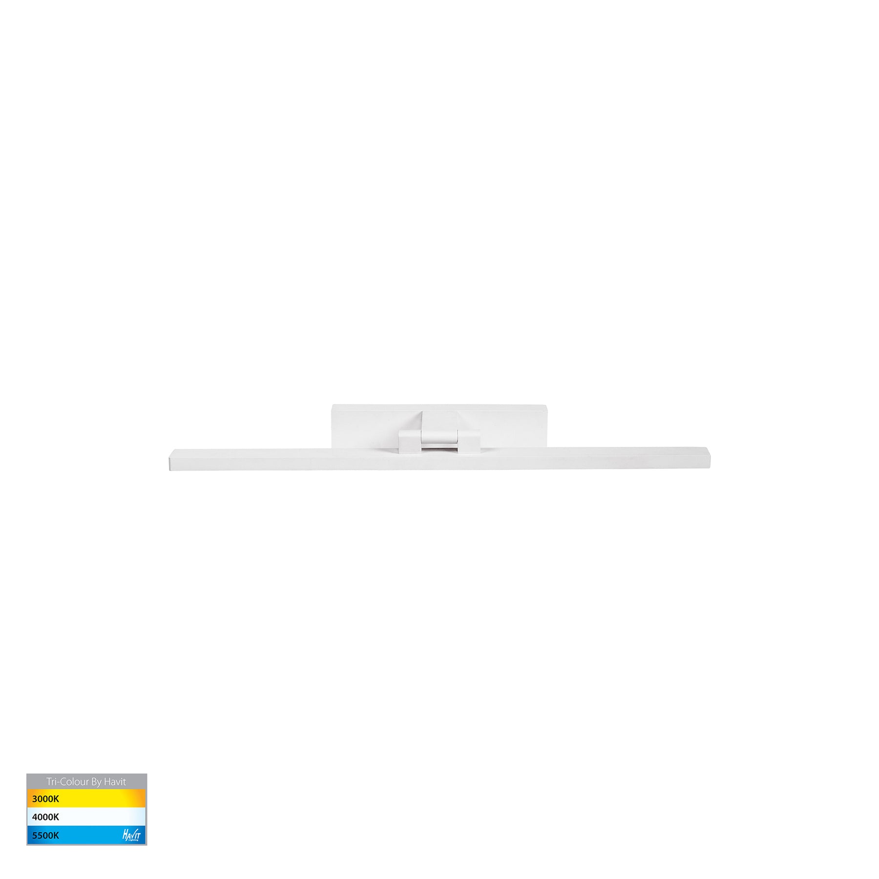 Vanita Adjustable Vanity Light Aluminium White 240V 30W TRI Colour - HV8102T-WHT