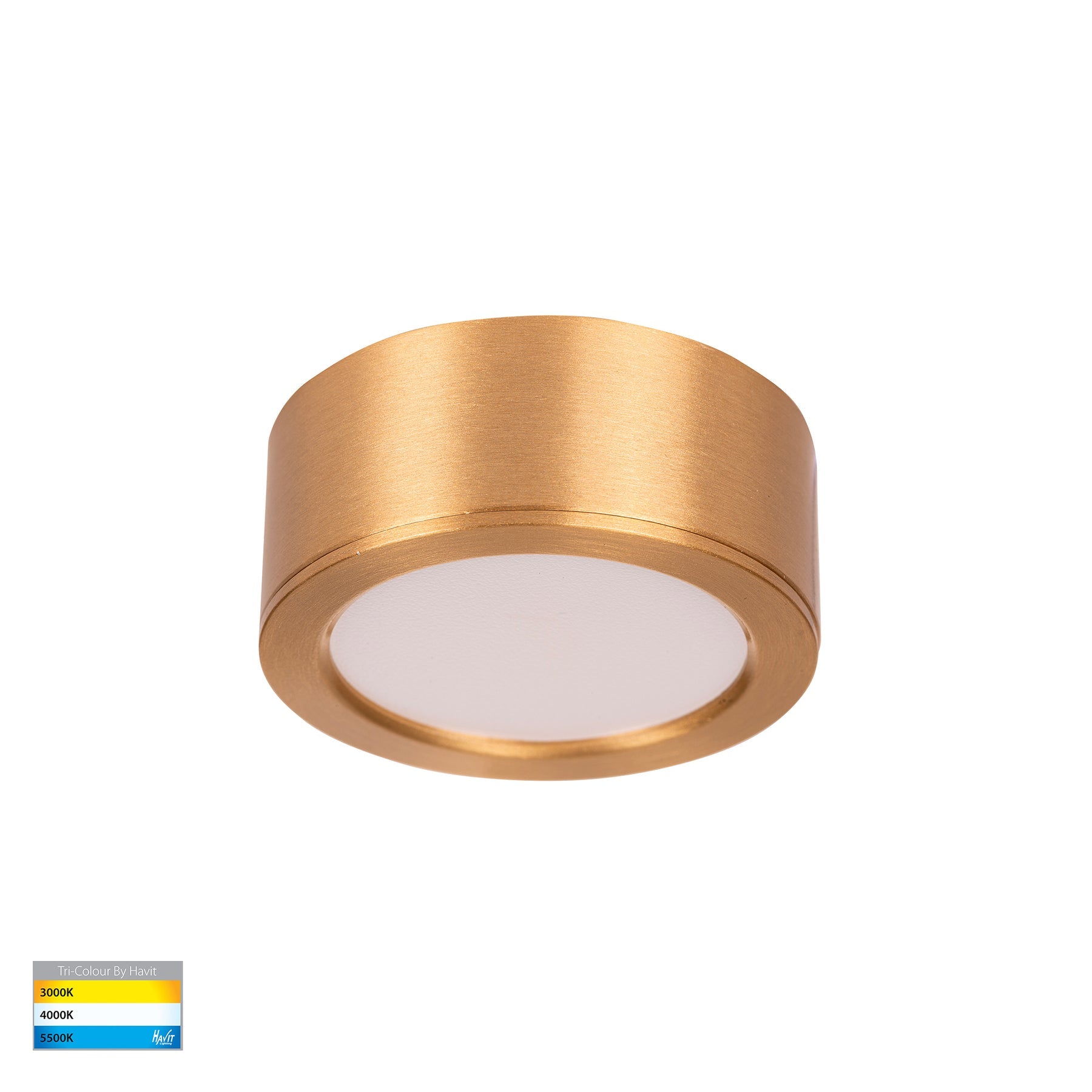 Skap LED Cabinet Light 12V 3W Tri Colour Brass - HV8201T-BR