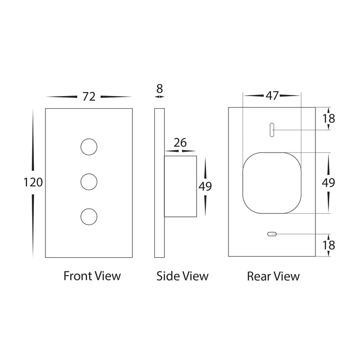 Wifi Three Gang Wall Switch White - HV9110-3