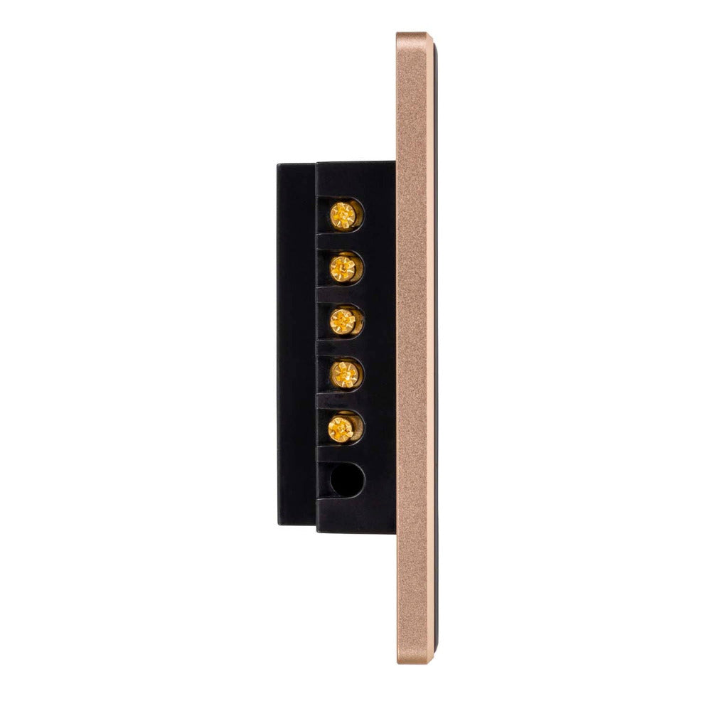 Wifi 2 Gang Wall Switch Black with Gold Trim - HV9220-2