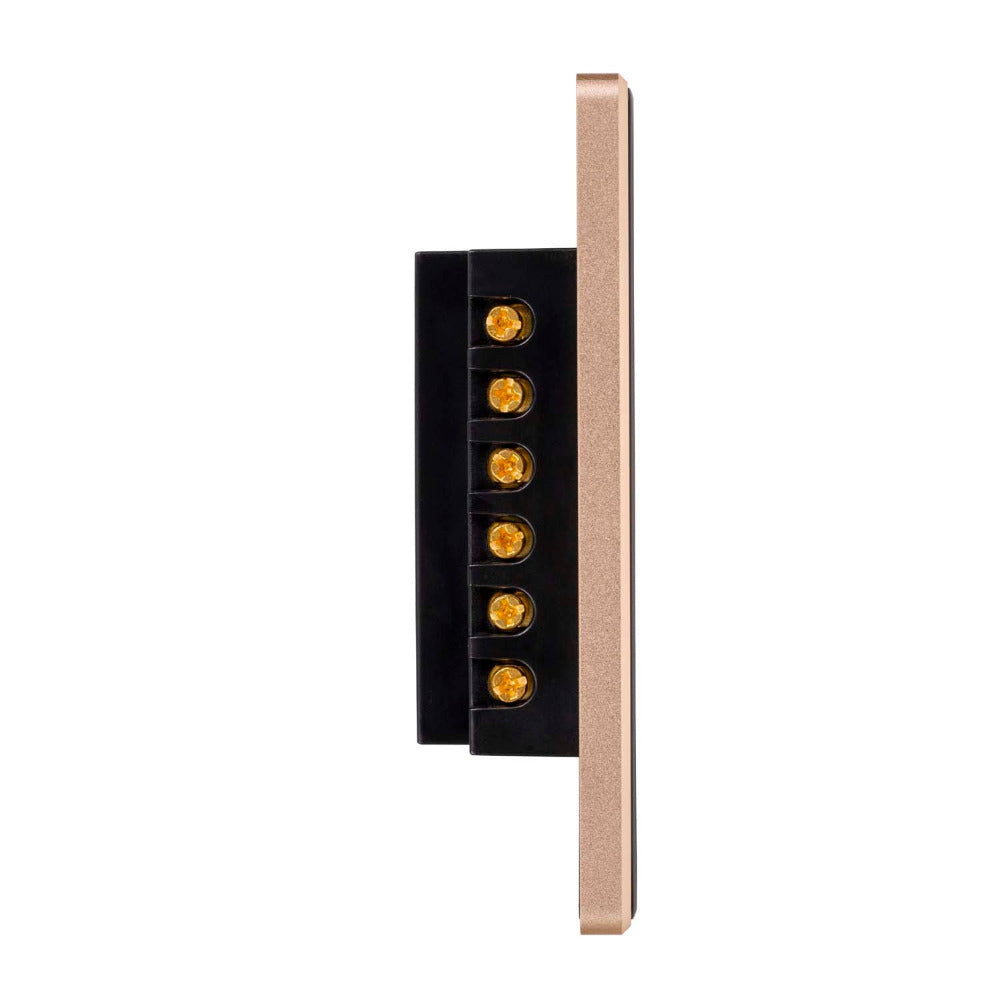 Wifi 4 Gang Wall Switch Black with Gold Trim - HV9220-4