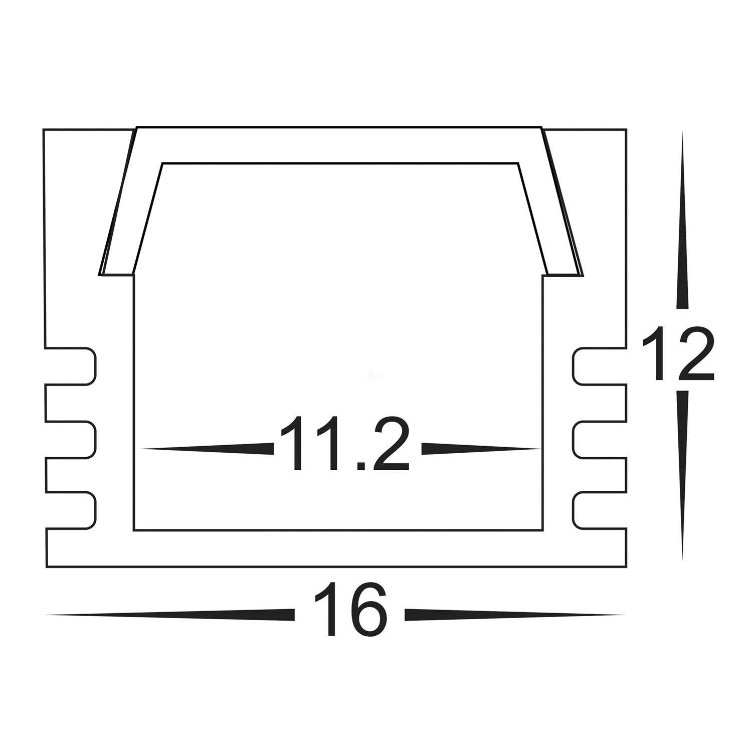 Buy Strip Light Profiles Australia Surface Mounted Square LED Profile White - HV9693-1612-WHT