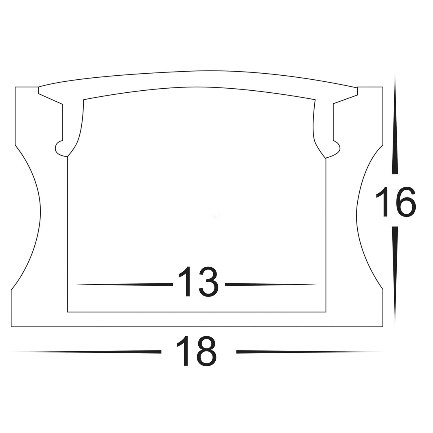 Strip Light Deep Square Profile With Standard Diffuser Silver - HV9693-1815