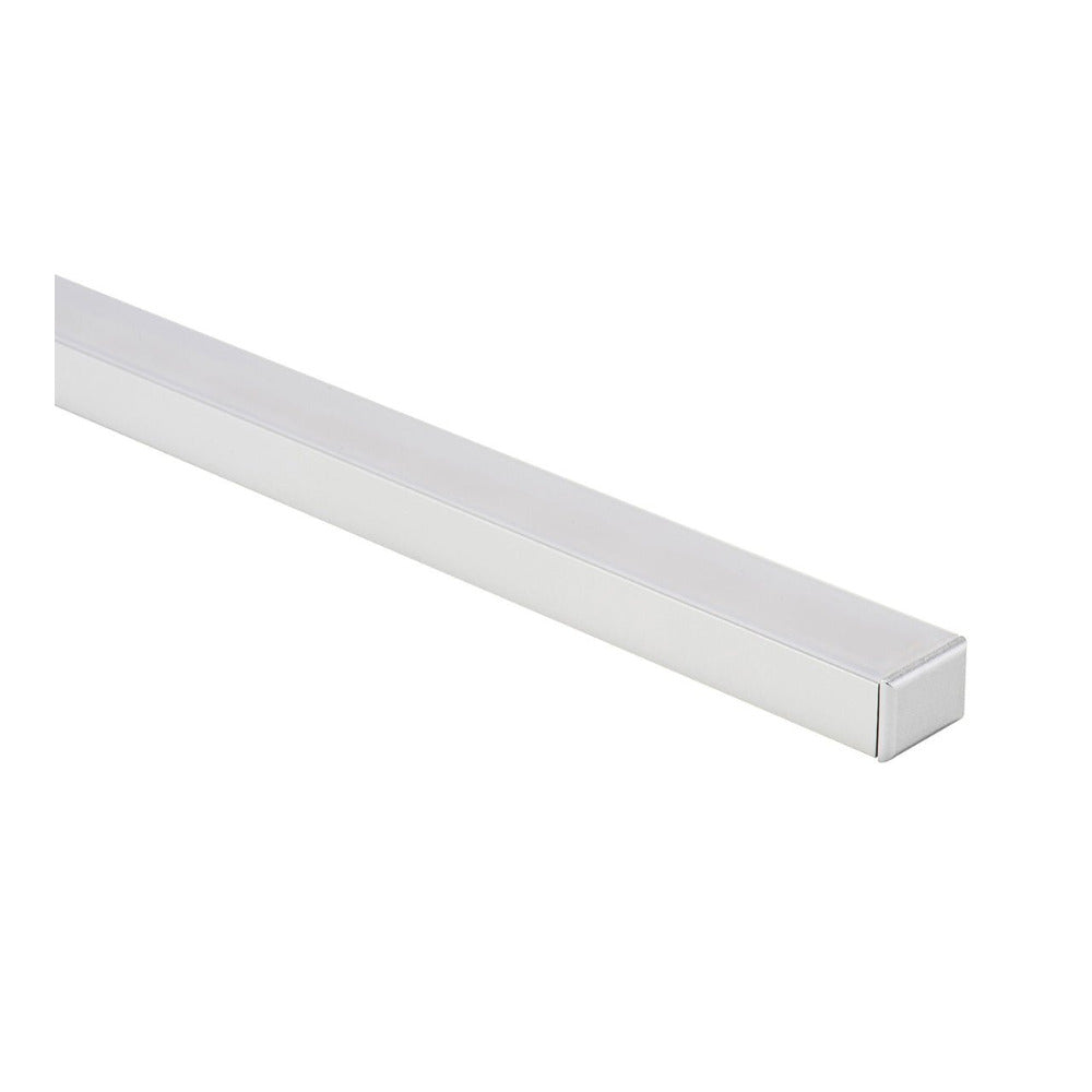 Buy Strip Light Profiles Australia Strip Light Shallow Square Profile W19mm with Standard Diffuser Silver - HV9693-1922