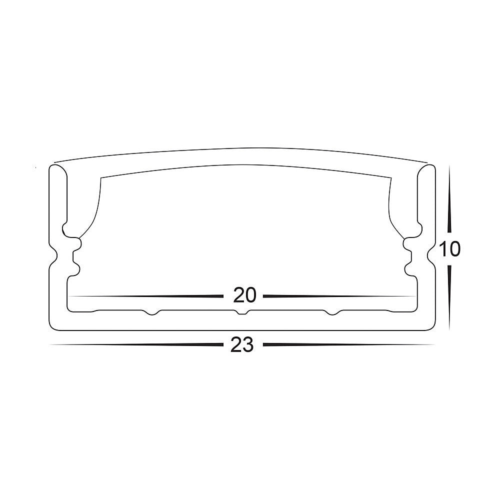 Aluminium Profile Shallow Square Black - HV9693-2310-BLK