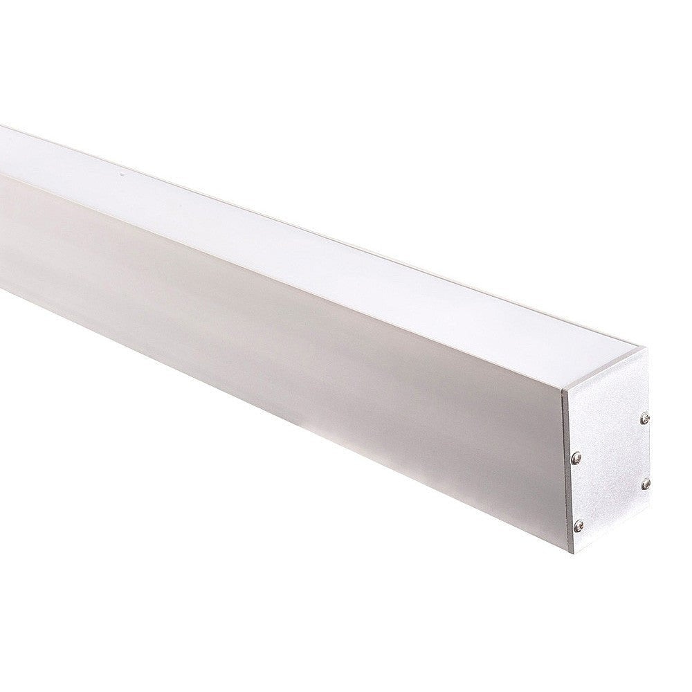 Buy Strip Light Profiles Australia Strip Light Deep Square Profile W49mm With Standard Diffuser Silver 3 Meter - HV9693-4975-3M