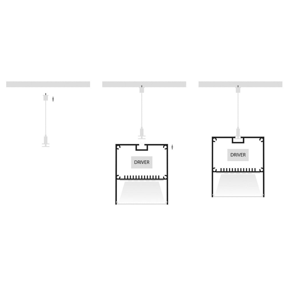 Buy Strip Light Profiles Australia Strip Light Large Deep Square Profile W60mm With Standard Diffuser Silver - HV9693-6070