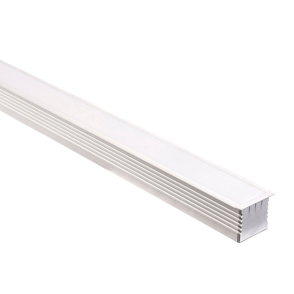 Buy Strip Light Profiles Australia Deep Square Recessed Winged Profile W44mm Silver - HV9695-4540