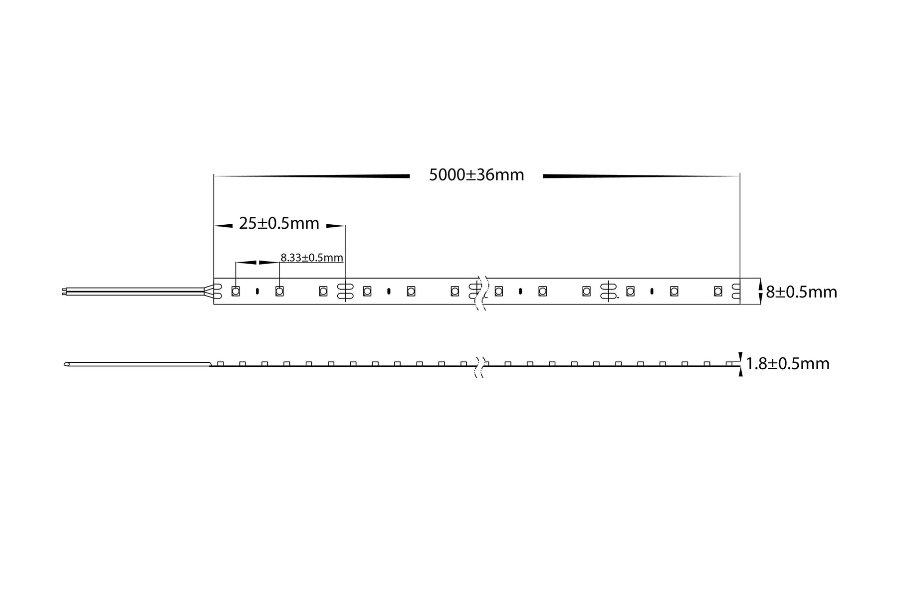 9.6W 12V DC IP20 LED Strip 3000K 30 Metre - HV9723-IP20-120-3K-30M