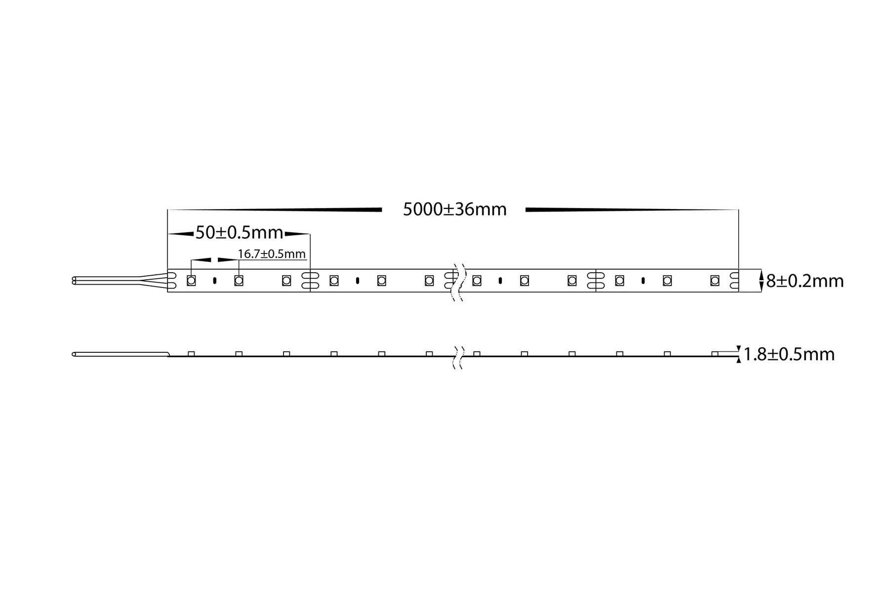 4.8W 12V DC IP20 LED Strip 5500K 30 Metre - HV9723-IP20-60-5K-30M