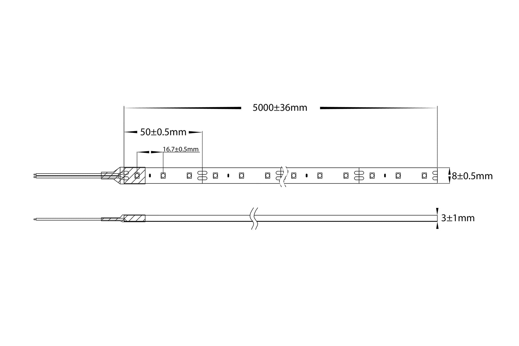 4.8W 12V DC IP54 LED Strip 4000k 10 Meter - HV9723-IP54-60-4K-10M