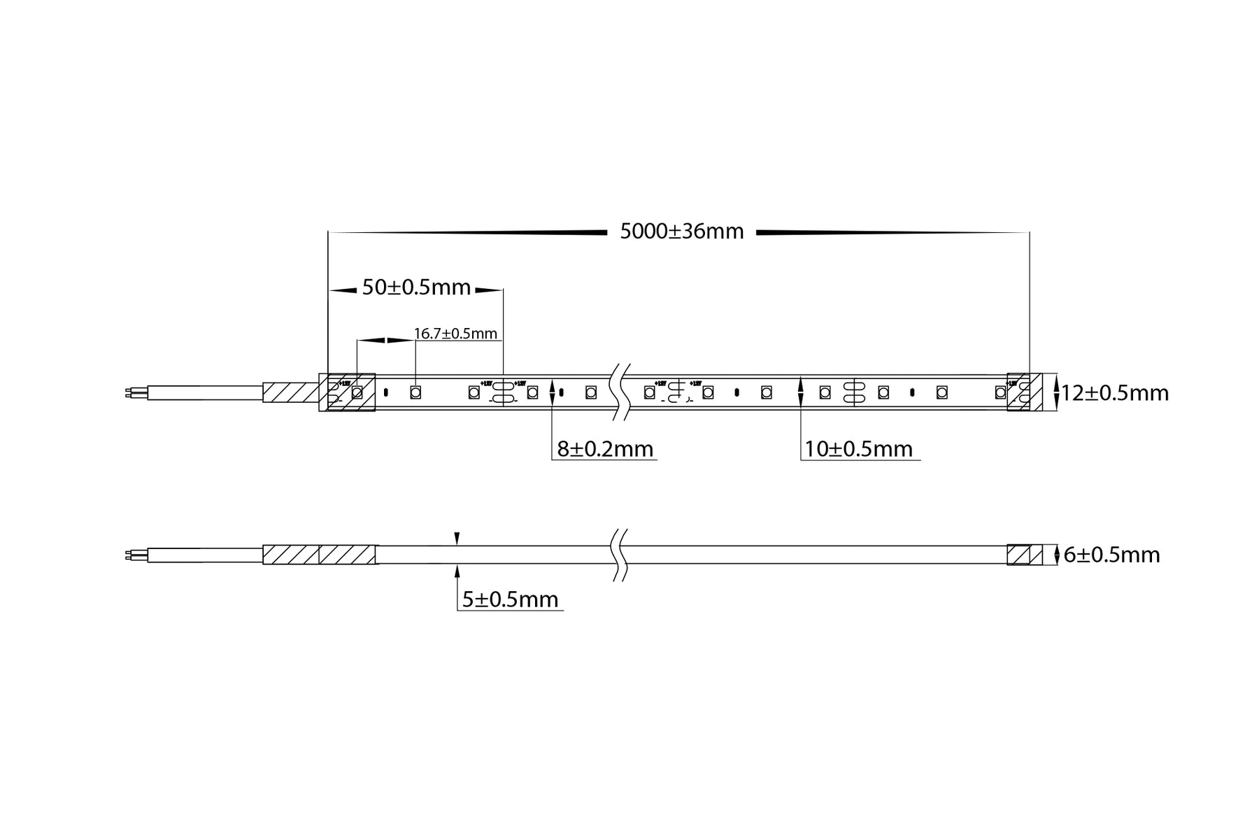 4.8W 12V DC IP67 LED Strip 4000K 10 Meter - HV9723-IP67-60-4K-10M