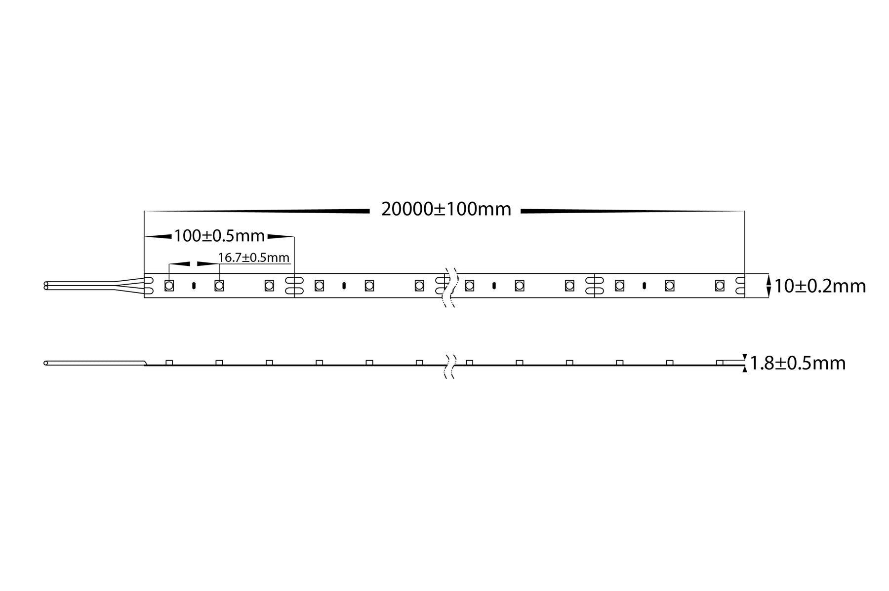 4.8W 24V DC IP20 Long Run LED Strip 3000K 30 Metre - HV9741-IP20-60-3K-30M