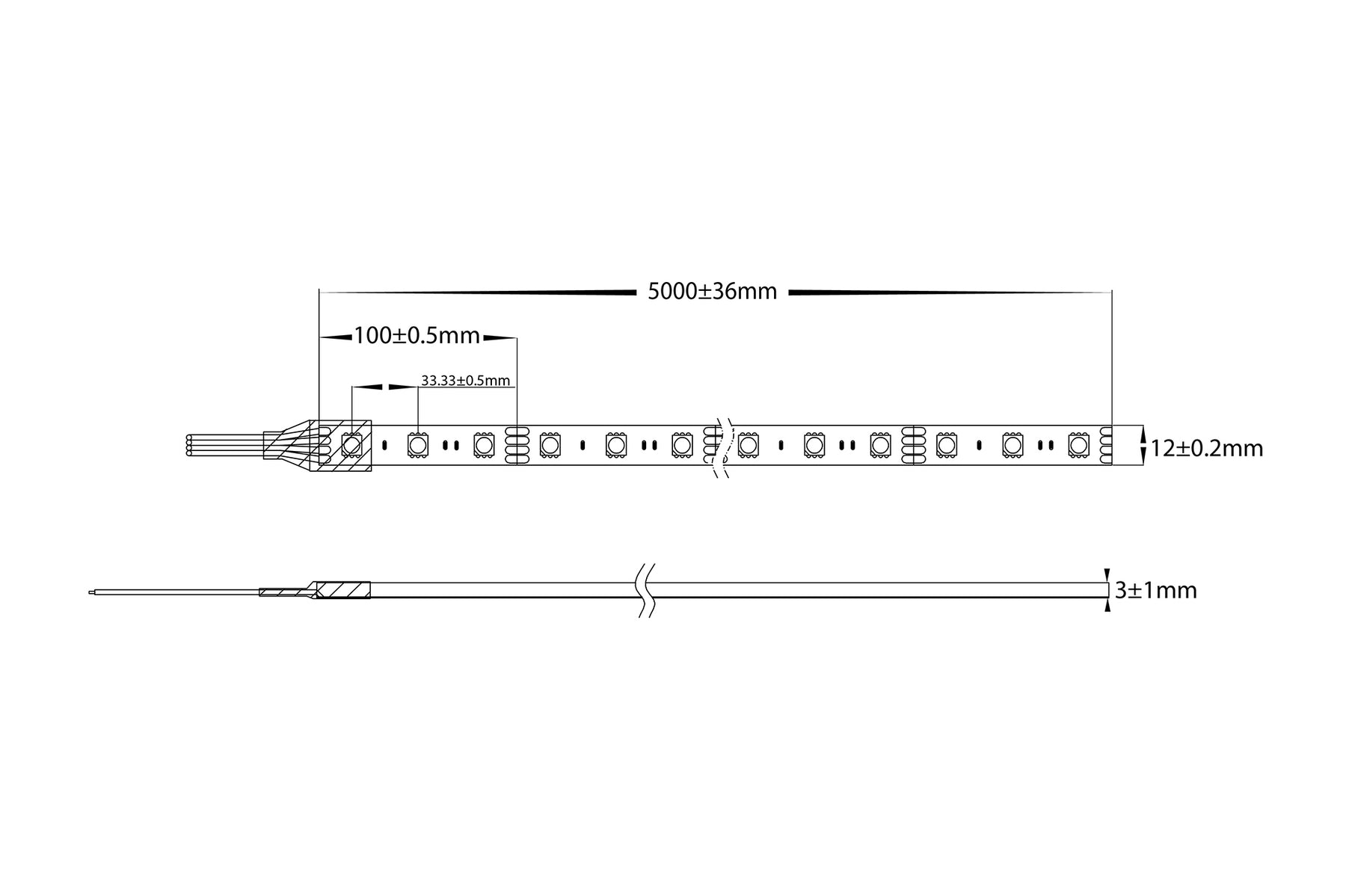 7.2W 12V DC IP54 LED Strip RGB 10 Meter - HV9750-IP54-30-RGB-10M