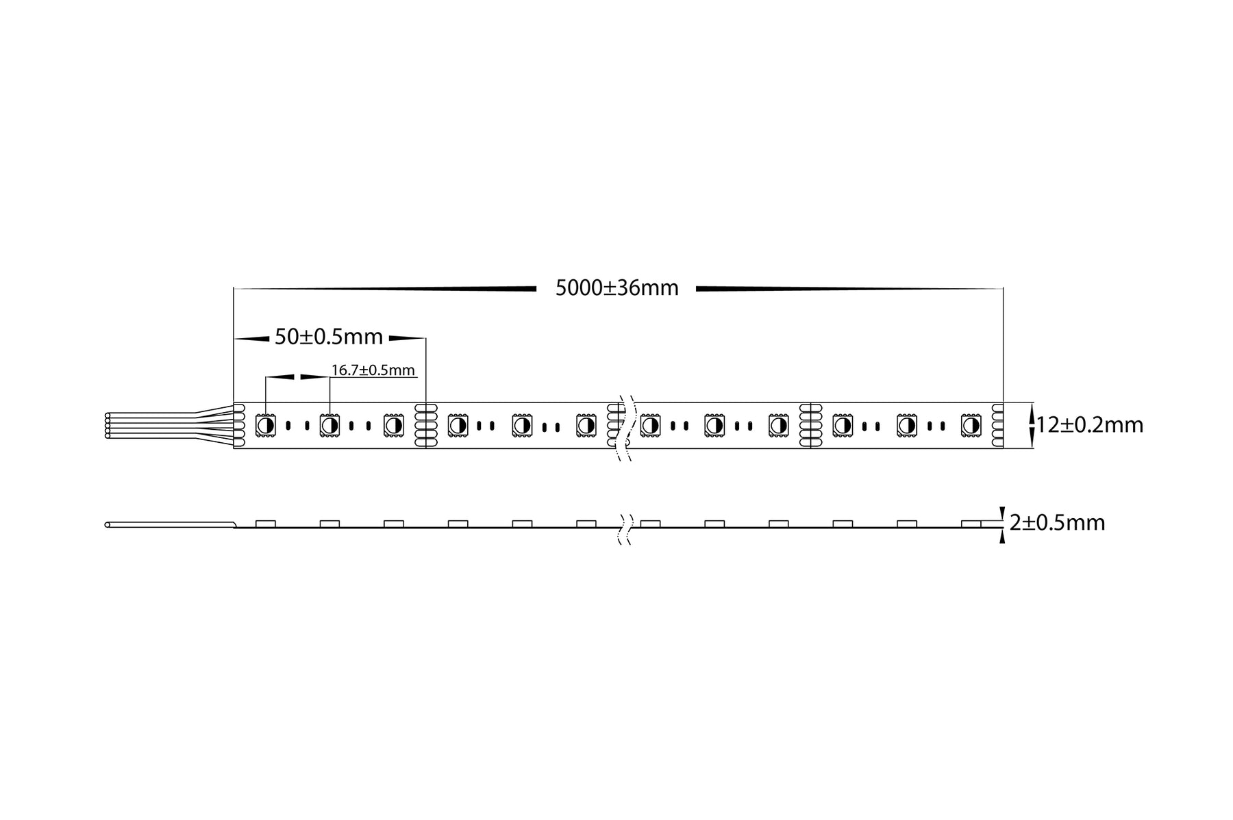 14.4W 12V DC IP20 LED Strip RGBW 30 Metre - HV9751-IP20-60-RGBW-30M