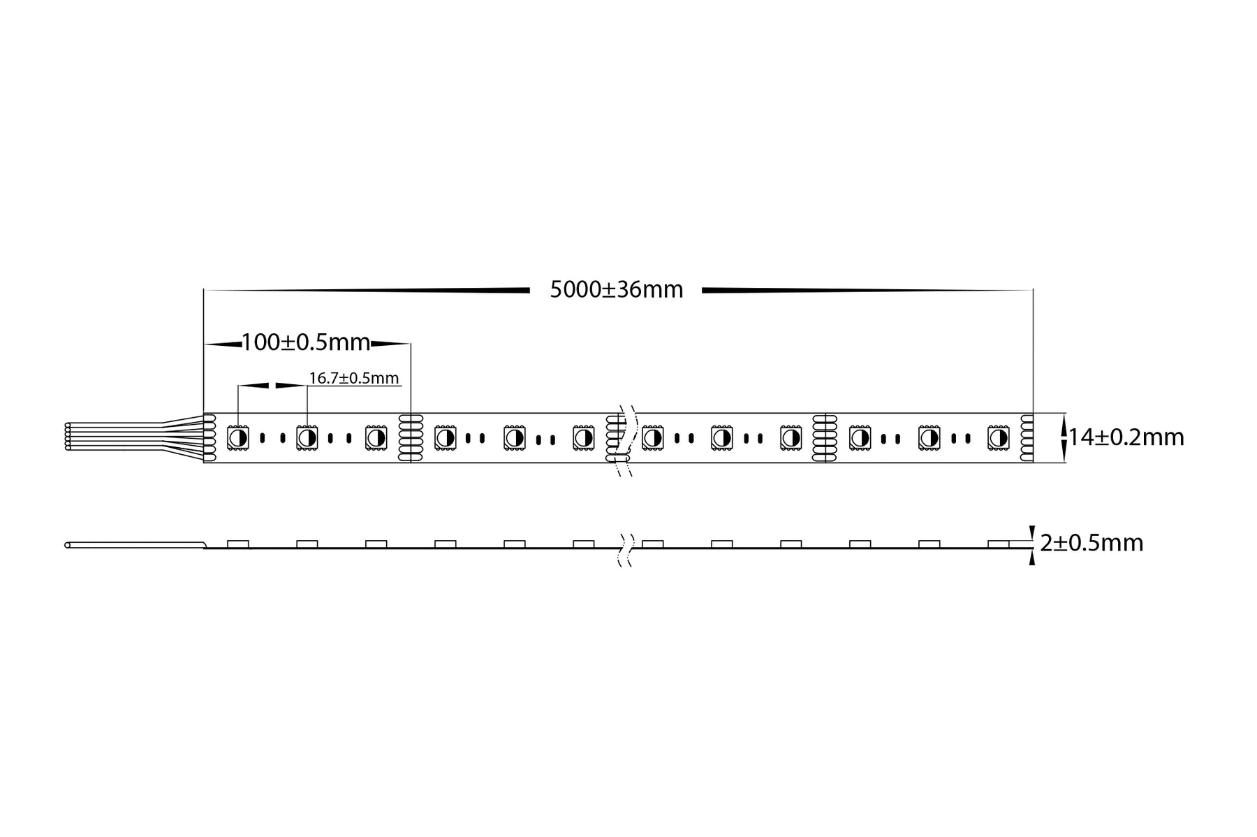 24W 24V DC IP20 LED Strip RGBCW 30 Metre - HV9752-IP20-60-RGBCW-30M