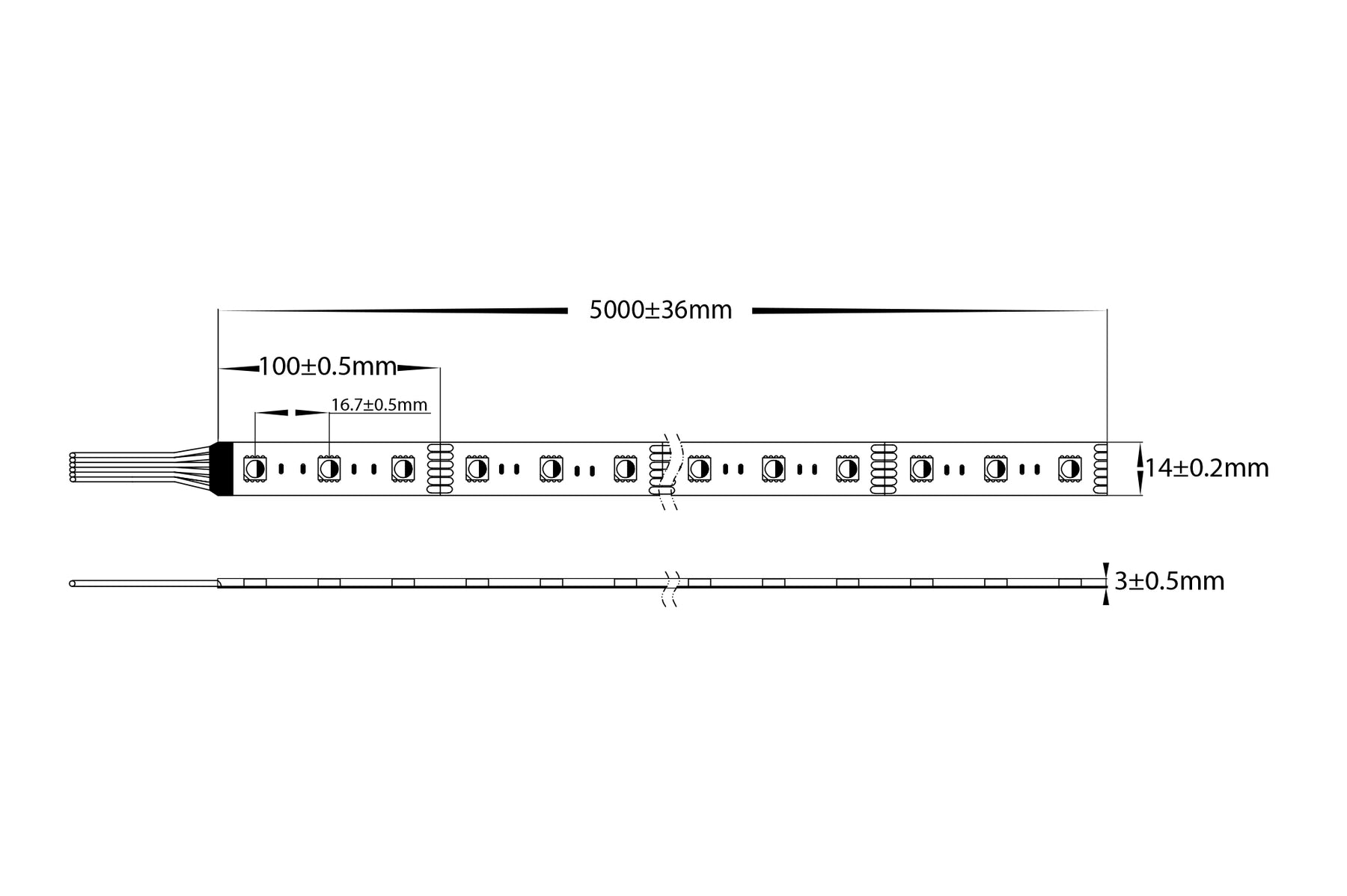 24W 24V DC IP54 LED Strip RGBCW 10 Metre - HV9752-IP54-60-RGBCW-10M