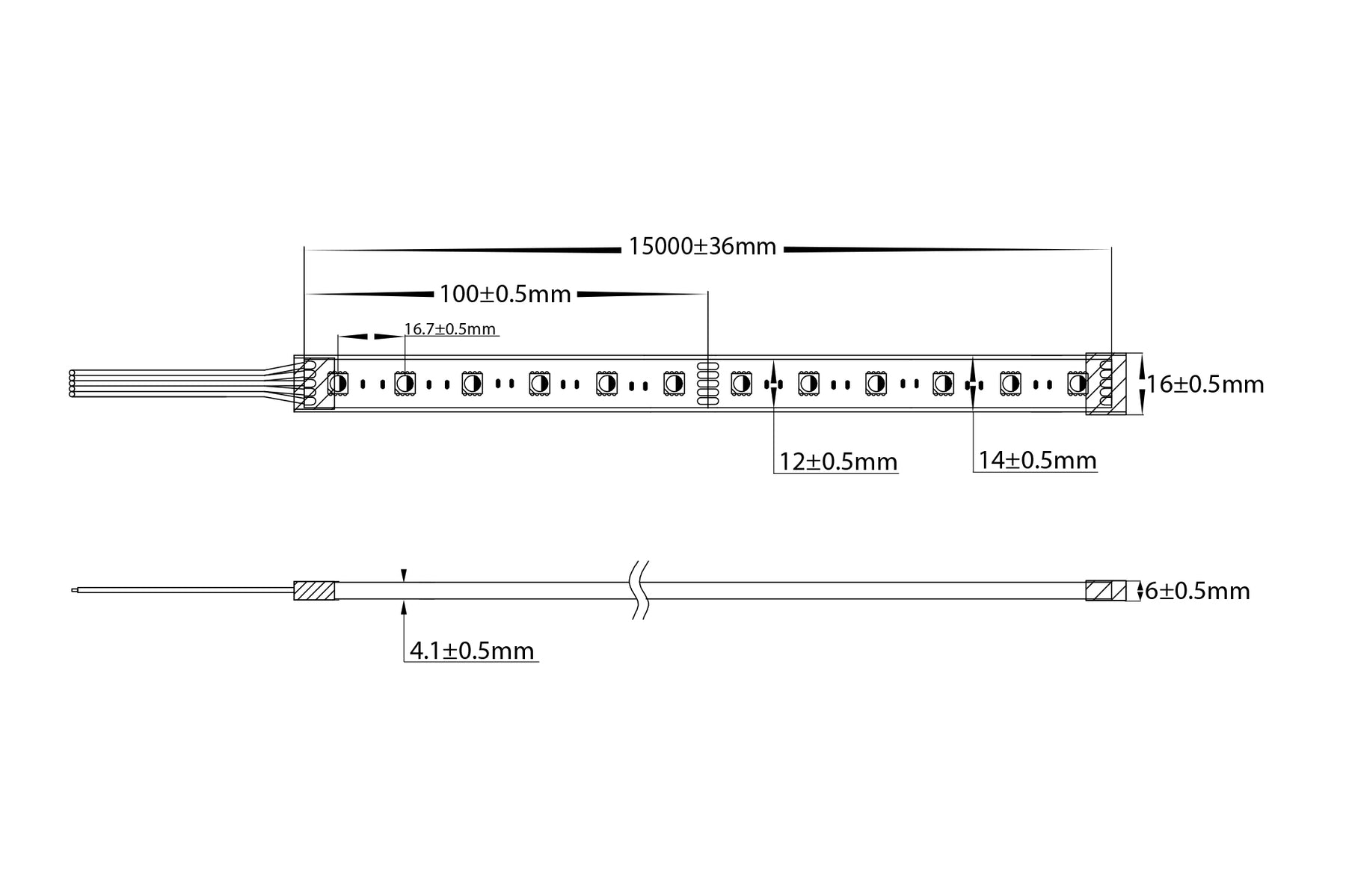 11W 24V DC IP67 Long Run LED Strip RGBW 60 Meter - HV9753-IP67-60-RGBW
