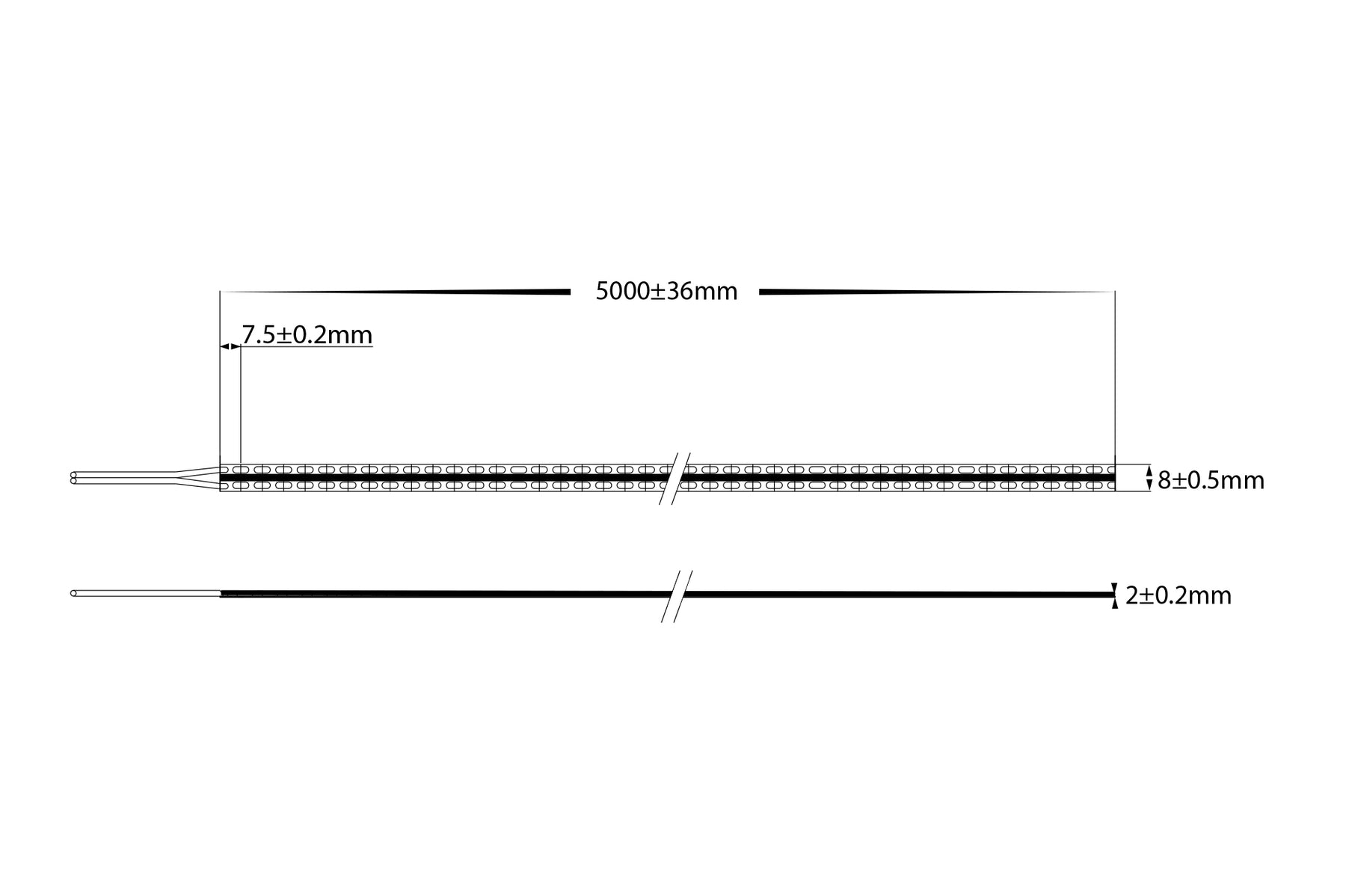 10W 12V DC IP20 COB Dotless LED Strip 5500K 30 Meter - HV9761-IP20-512-5K-30M