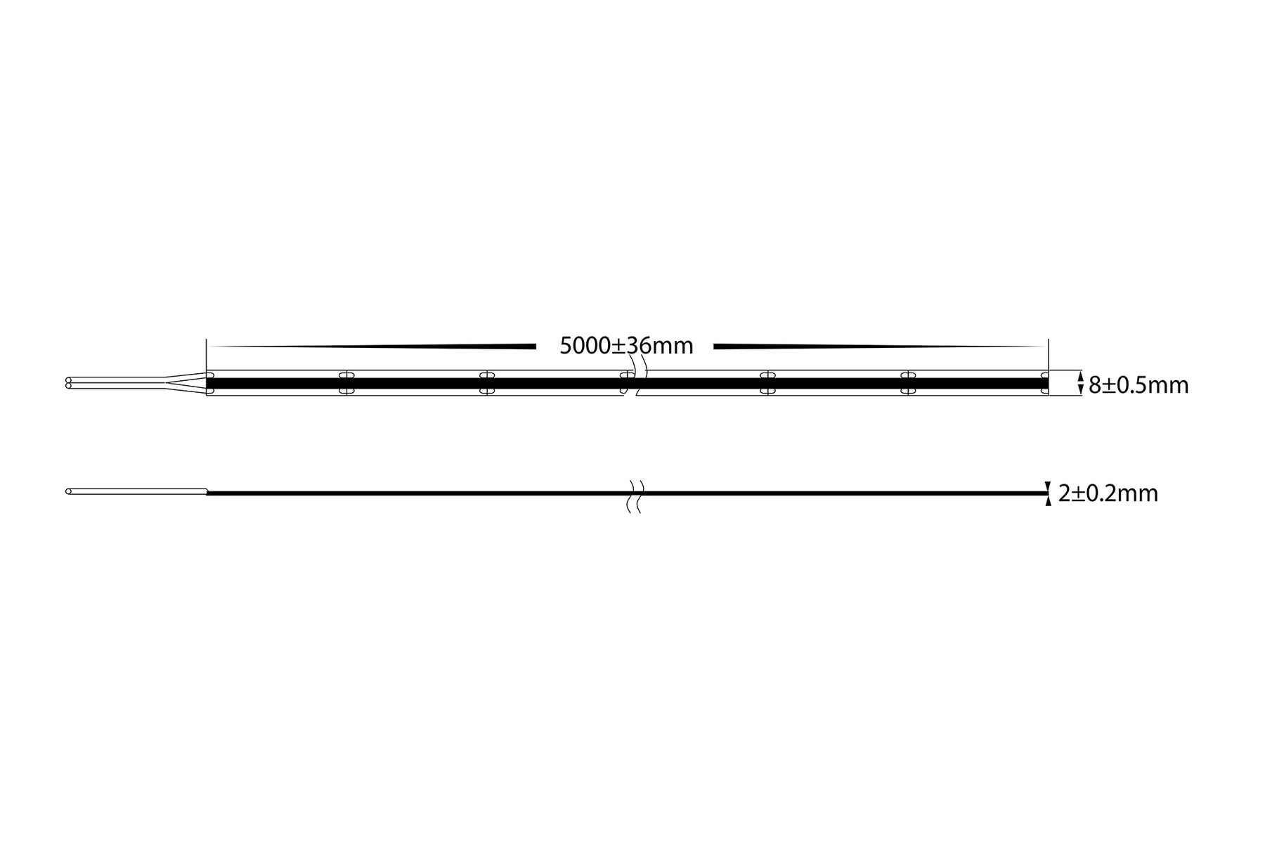 12W 24V DC IP20 Free Cut COB Dotless LED Strip 3000K 30 Meter - HV9761-IP20-528-3K-30M