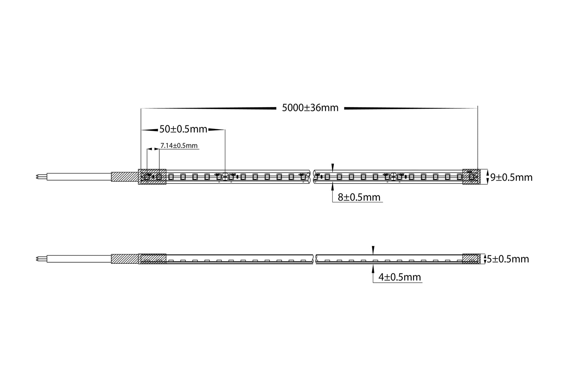 9.6W 24V DC IP67 Side Bend Haviflex Flexible LED Strip 4000K 20 Metre - HV9791-IP67-140-4K-20M