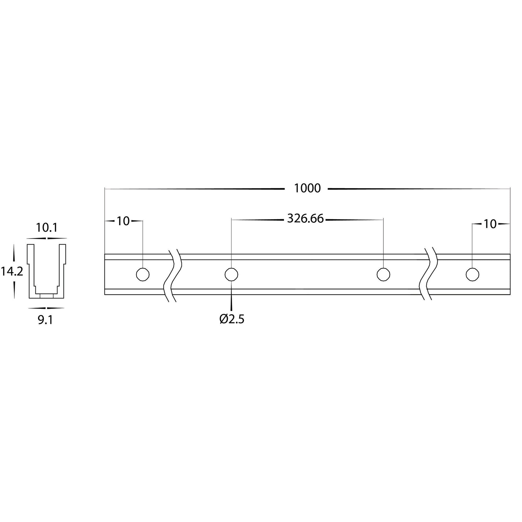 PVC Channel to Suit HV9792 Side Bend Flexible Neon LED Strip 2 metre - HV9792-PVC-CHANNEL-2M