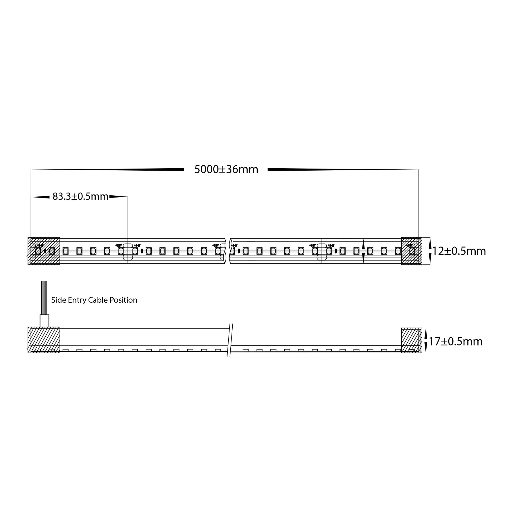 20W 24V DC IP67 Side Bend Chasing RGB Haviflex LED Strip 20 Metre - HV9795-IP67-200-SPIRGB-20M