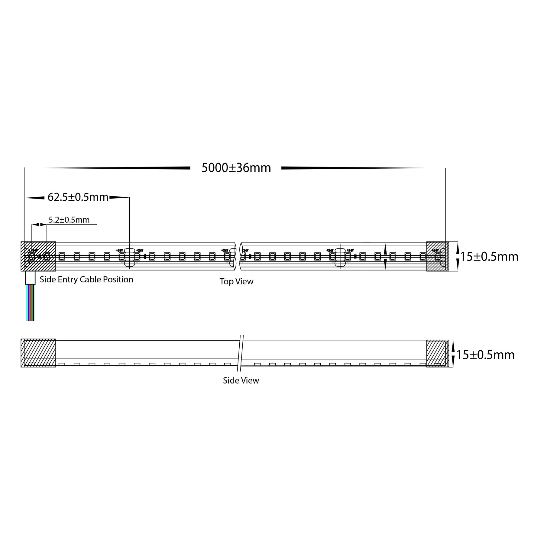 14.4W 24V DC IP67 Top Bend Haviflex Flexible Neon LED Strip RGBW 20 Metre - HV9796-IP67-200-RGBW-20M