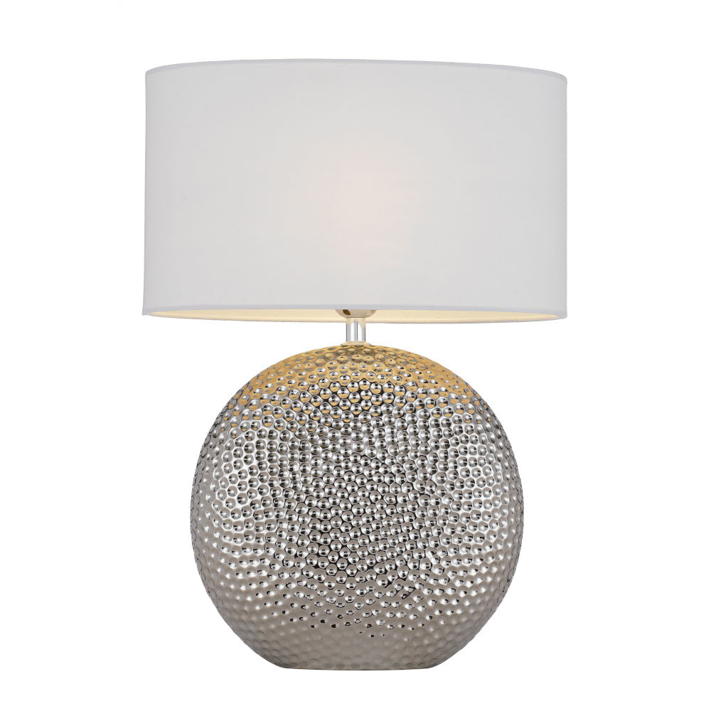 Icaria Table Lamp Silver Base With White Shade - ICARIA TL-SLWH
