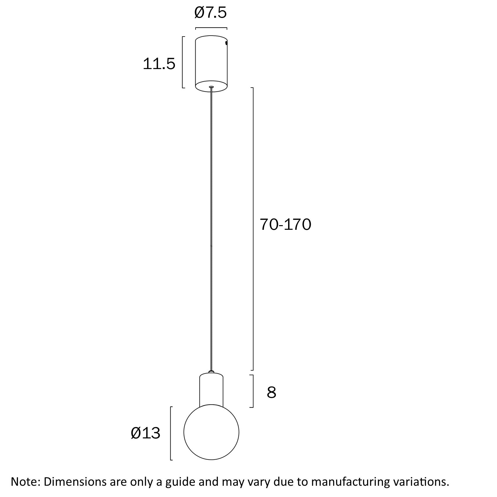 Invar LED Pendant 6W 4000K Black & Nickel Matt - INVAR PE1-NKCL