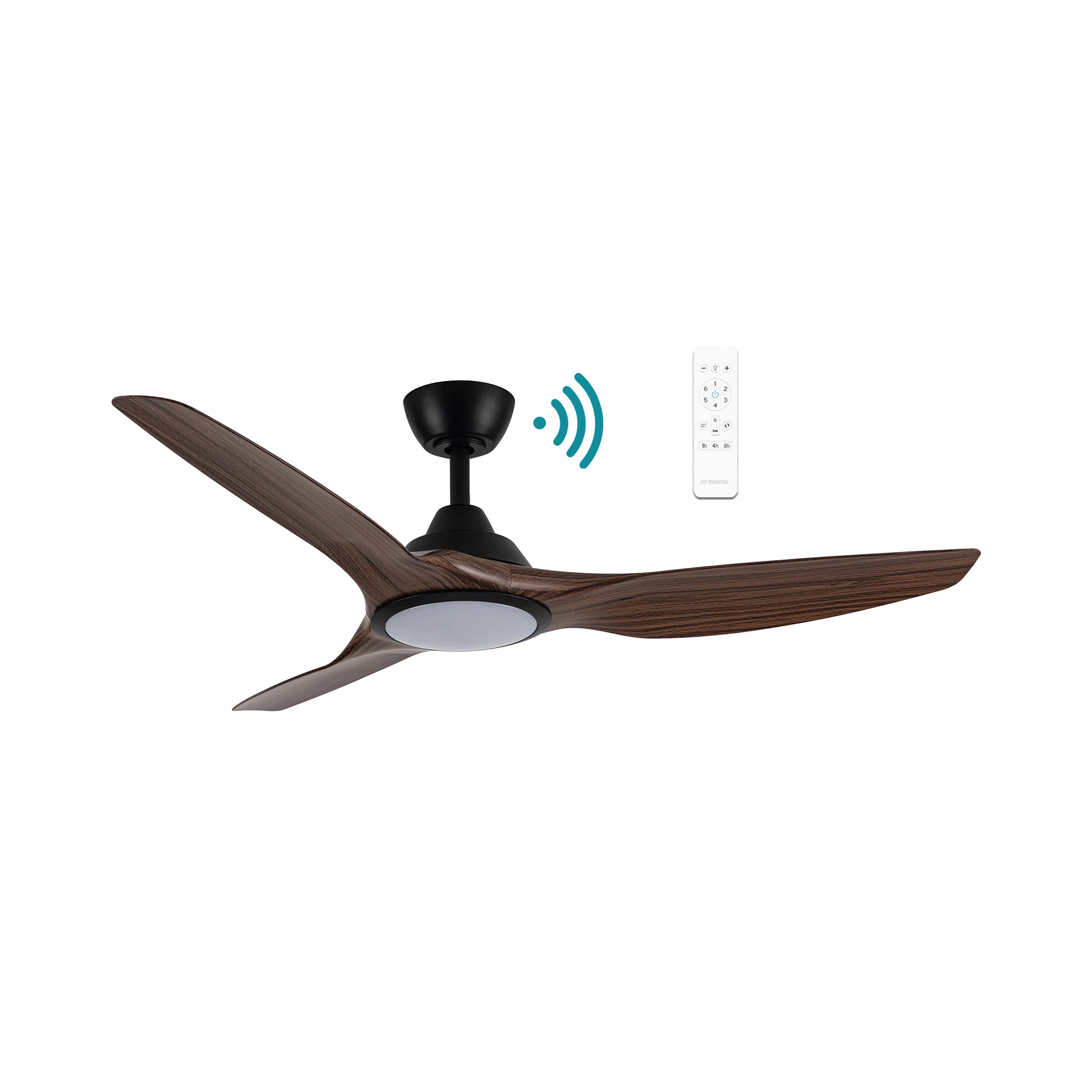 Impact DC Ceiling Fan With LED Light 52" 3 Blade Matt Black & Oak With WIFI Remote - MIDC1333MWN