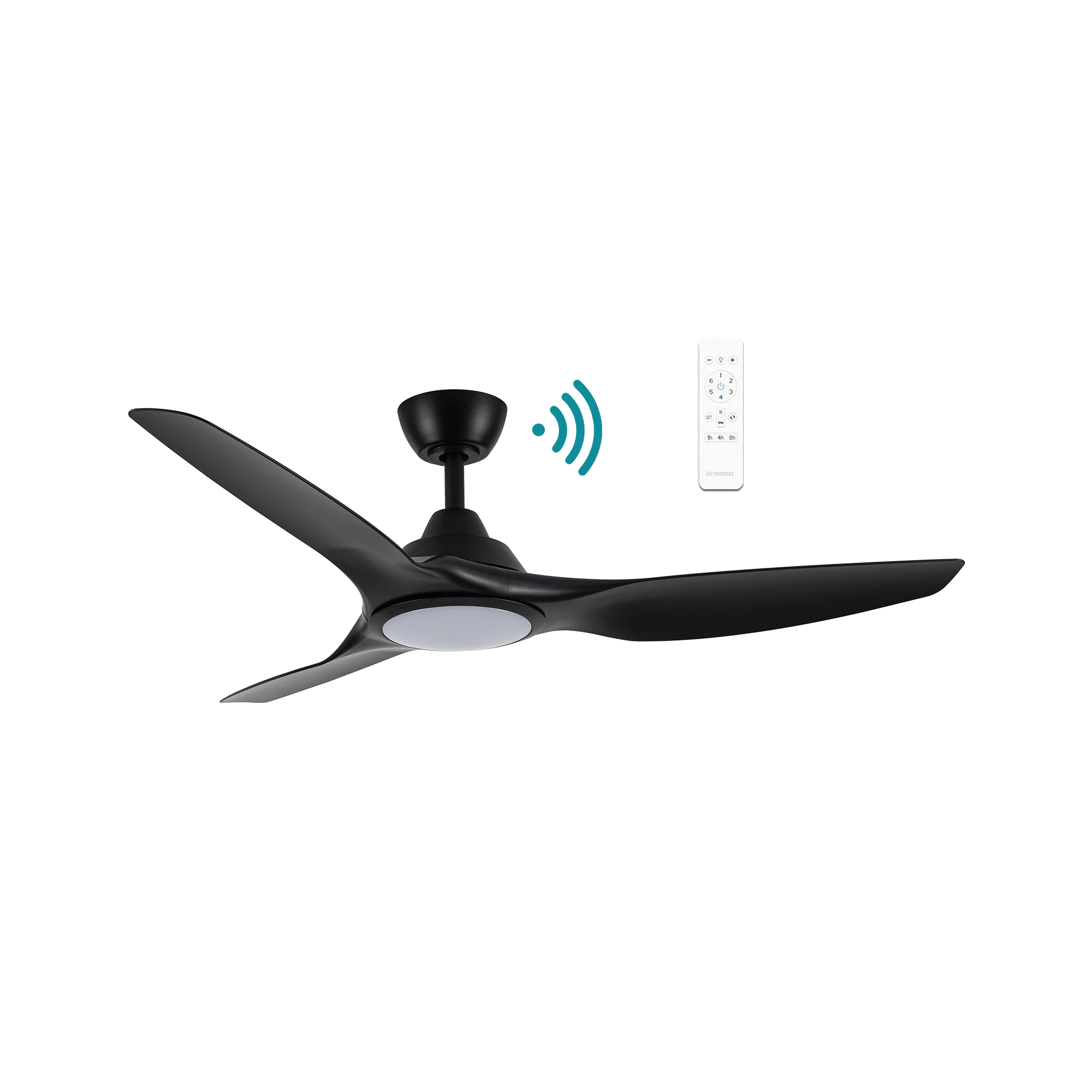 Impact DC Ceiling Fan With LED Light 52" 3 Blade Matt Black With WIFI Remote - MIDC1333M