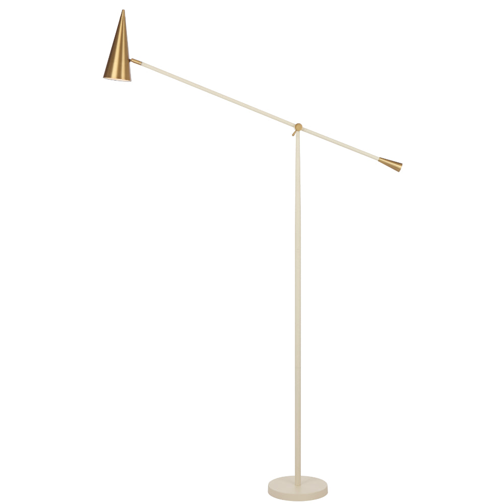 Jibara Floor Lamp Beige & Brass - JIBARA FL-BEBRS