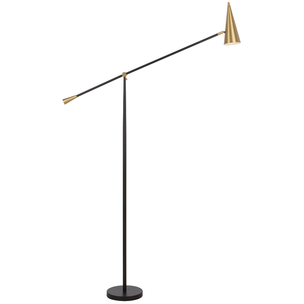 Jibara Floor Lamp Black & Brass - JIBARA FL-BKBRS