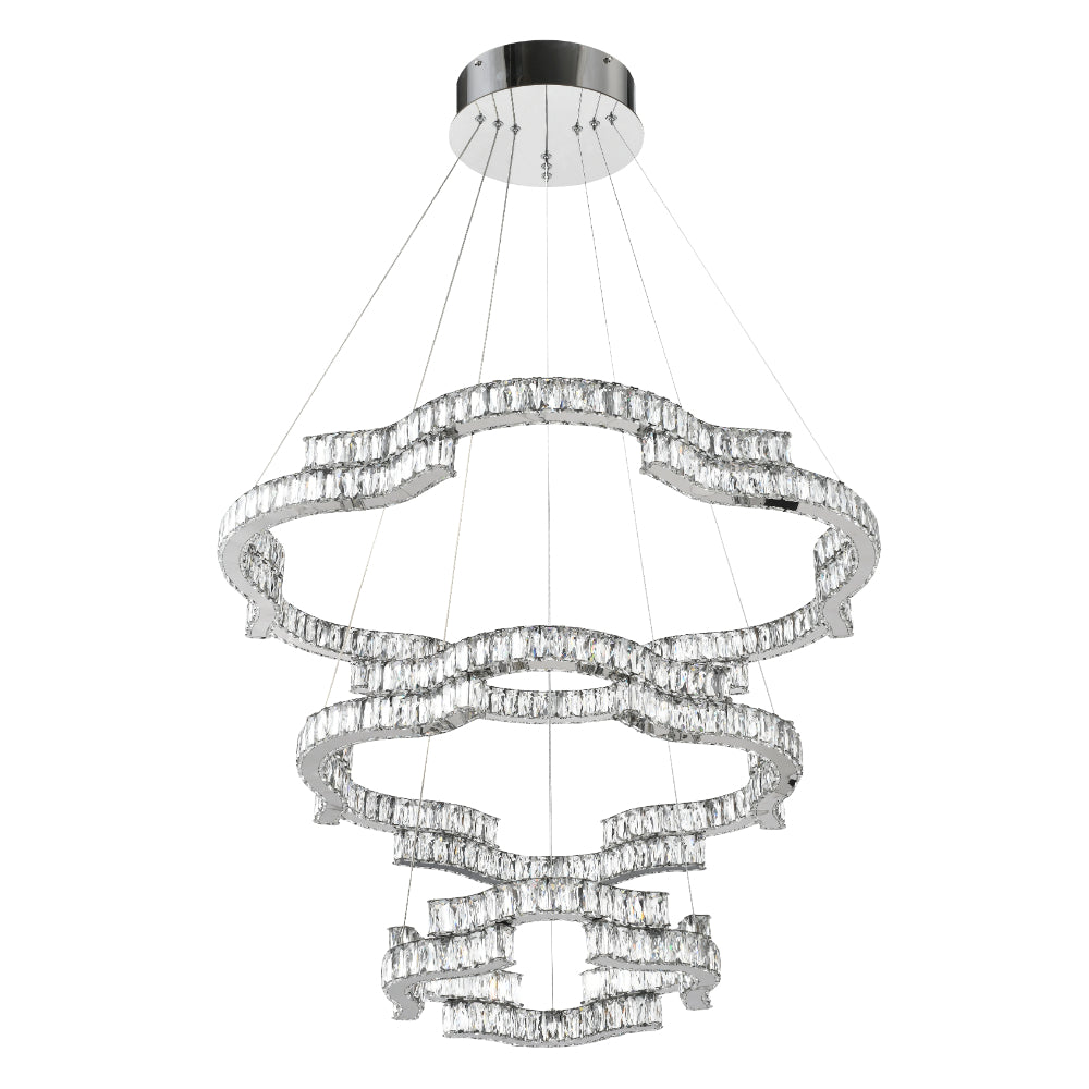 Jura 3 Tier LED Pendant 180W TRI Colour Chrome - JURA PE3T-CH3C