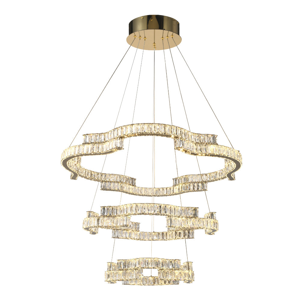 Jura 3 Tier LED Pendant 180W TRI Colour Gold - JURA PE3T-GD3C