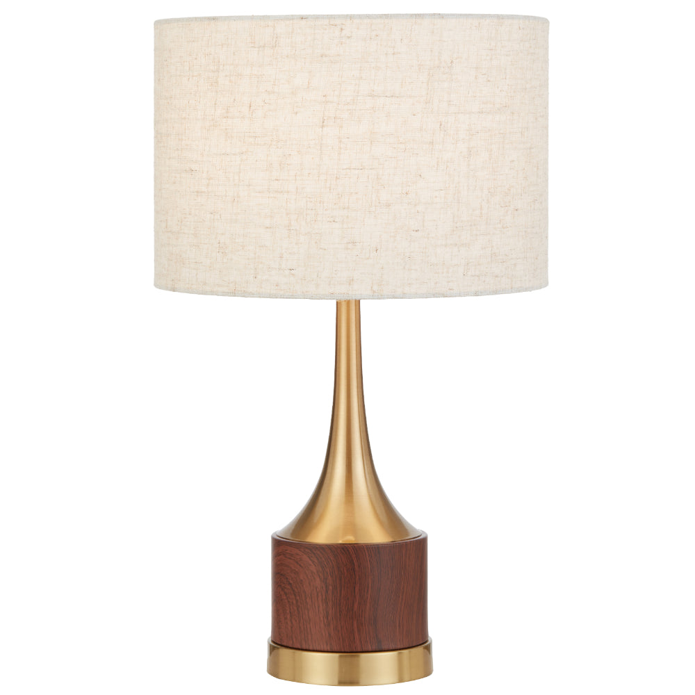 Karos Table Lamp Walnut & Antique Gold - KAROS TL-WDAG