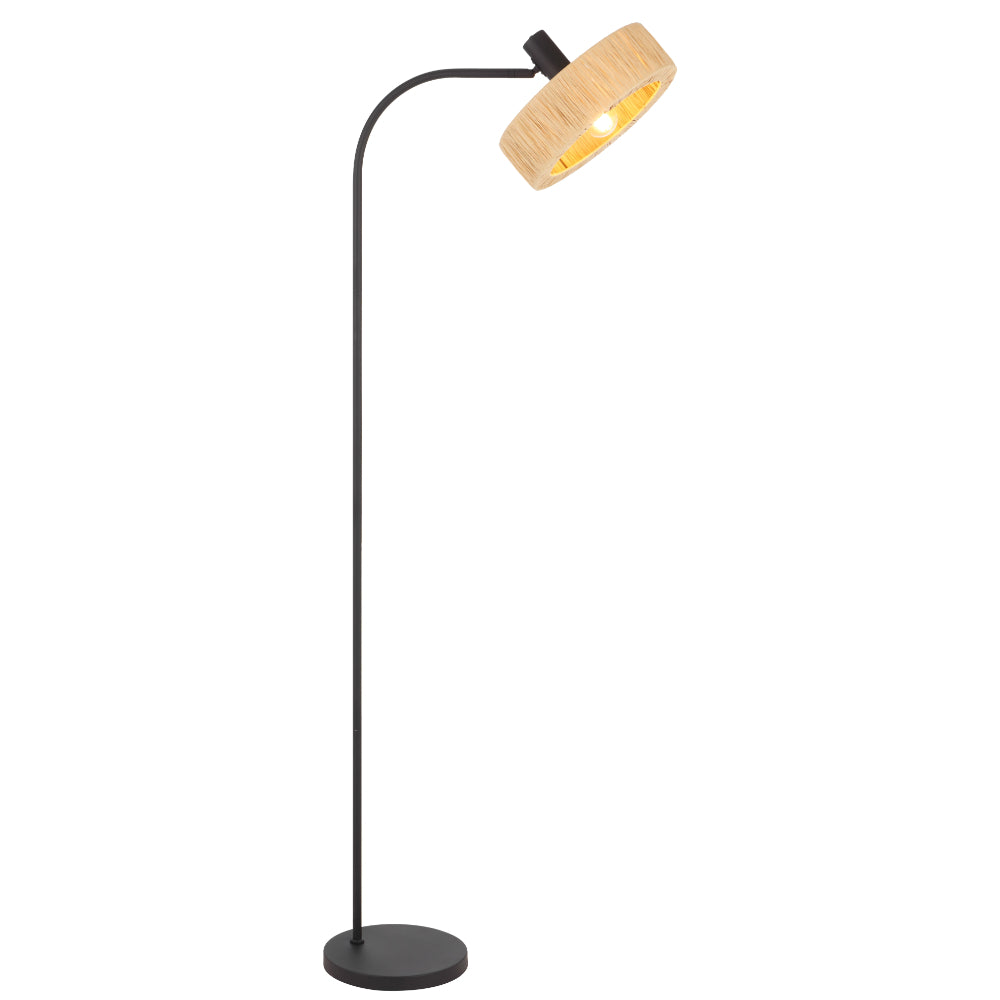 Katrin Floor Lamp Black & Natural - KATRIN FL-BKNAT