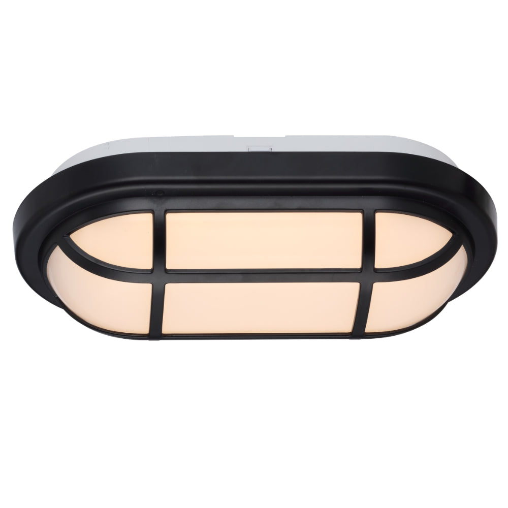 Kelo LED Oval Bunker Light 10W TRI Colour Black - KELO RE22-BK