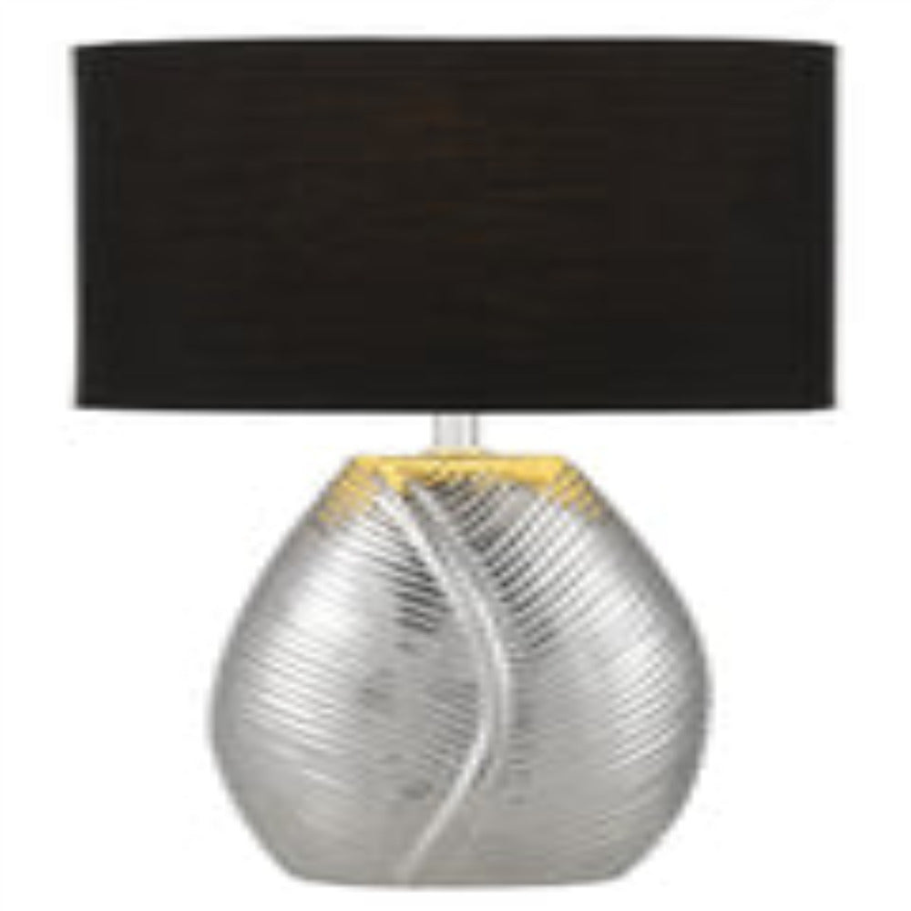 Buy Table Lamps Australia KLEE Table Lamp Black / Chrome Fabric / Ceramic - KLEE TL-CHBK