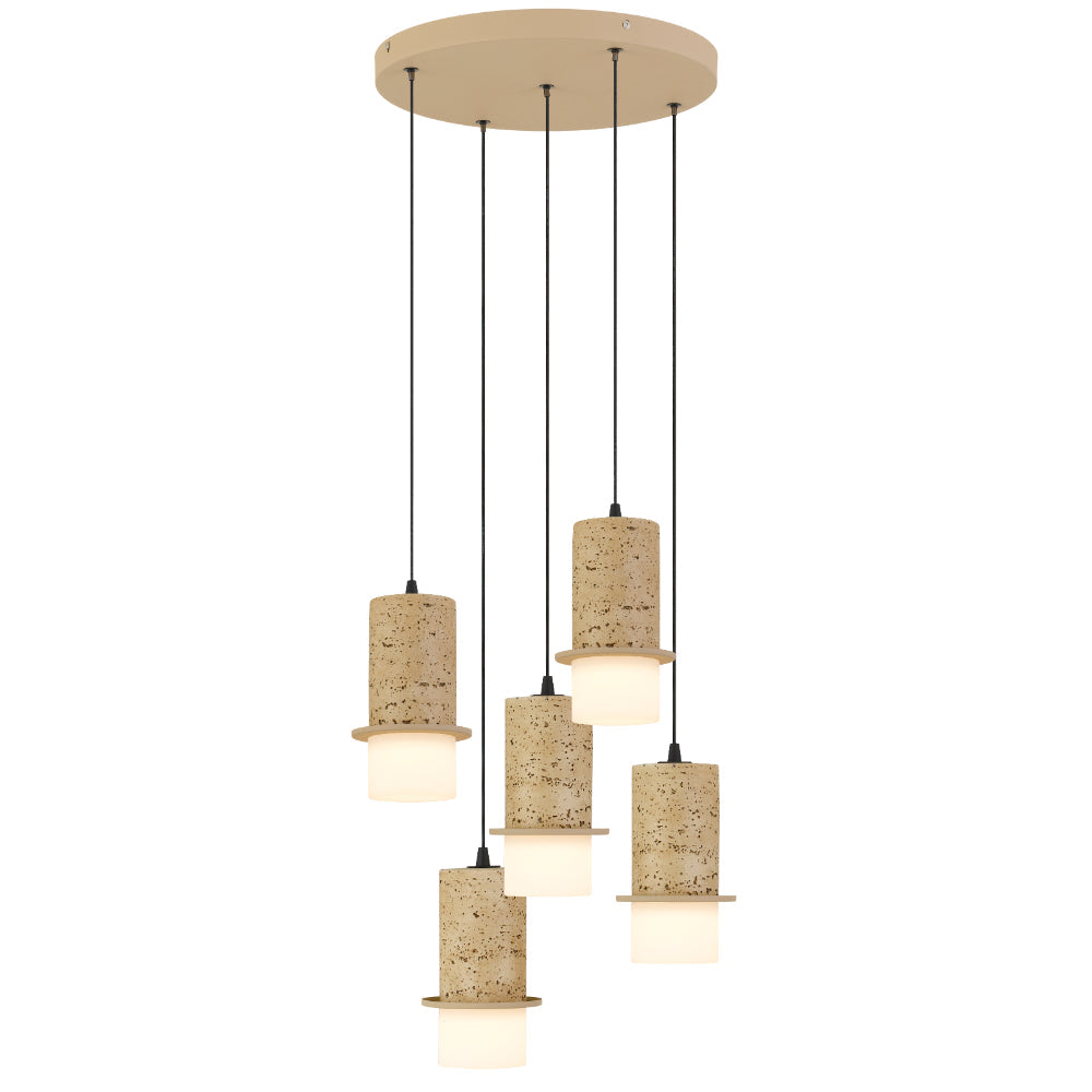 Kolisa LED 5 Light Pendant 30W Tri Colour Beige - KOLISA PE5-BE