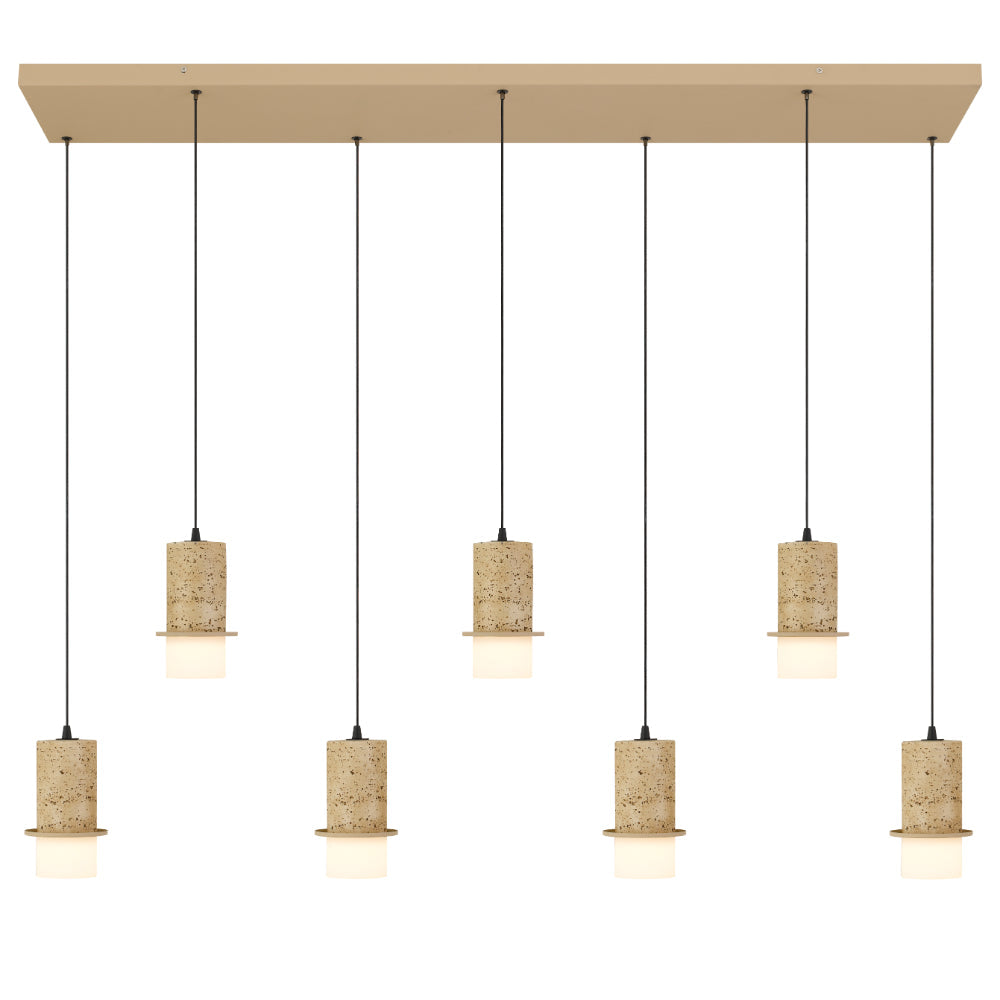 Kolisa LED 7 Light Island Pendant 42W Tri Colour Beige - KOLISA PE7B-BE