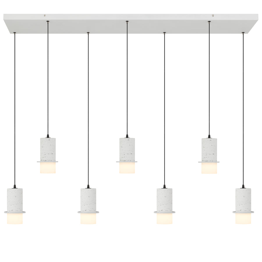 Kolisa LED 7 Light Island Pendant 42W Tri Colour White - KOLISA PE7B-WH