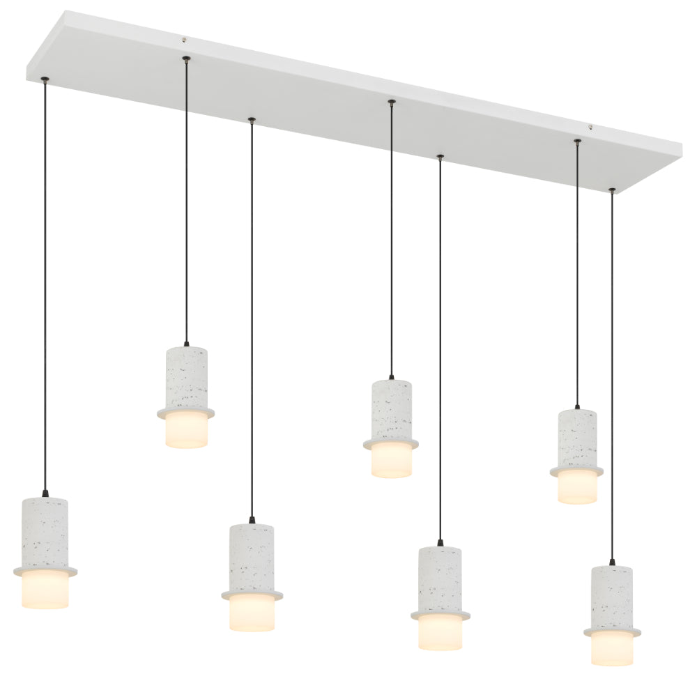 Kolisa LED 7 Light Island Pendant 42W Tri Colour White - KOLISA PE7B-WH
