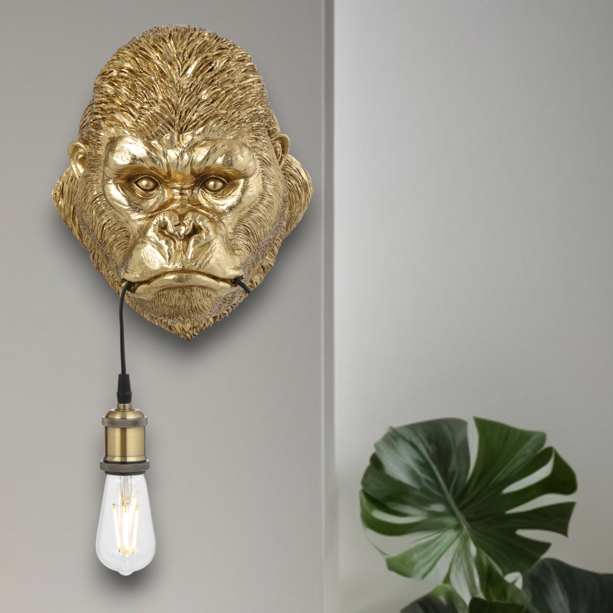 Kong Polycarbonate Wall Bracket Light Antique Gold - KONG WB-GD