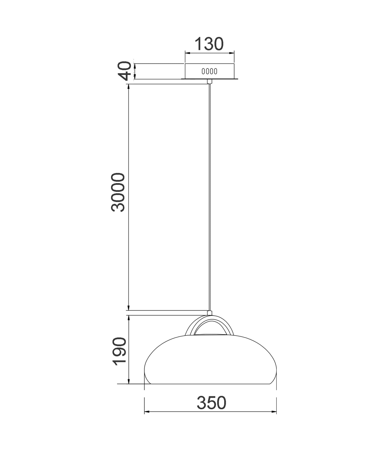 Kupol Pendant Light Metal White 8W TRI Colour - KUPOL1